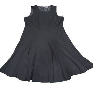 Calvin Klein Black Sleeveless Fit & Flare Panelled Seam Dress - 20W